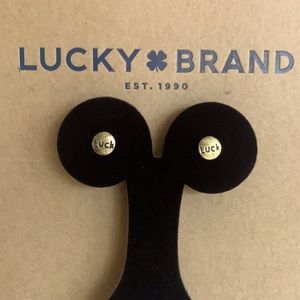 Lucky Brand 🍀 stud earrings with Luck engraved 🍀☘️
